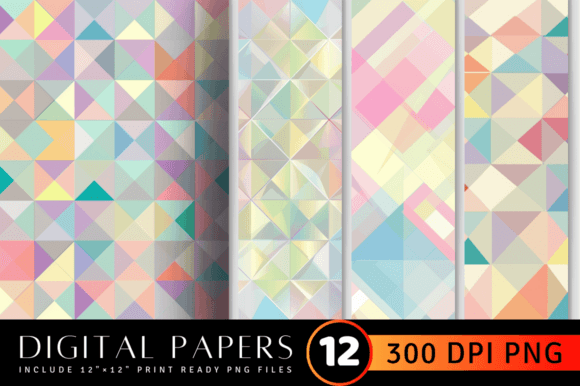 Download Colorful Pastel Geometric Digital Paper - Premium Resources