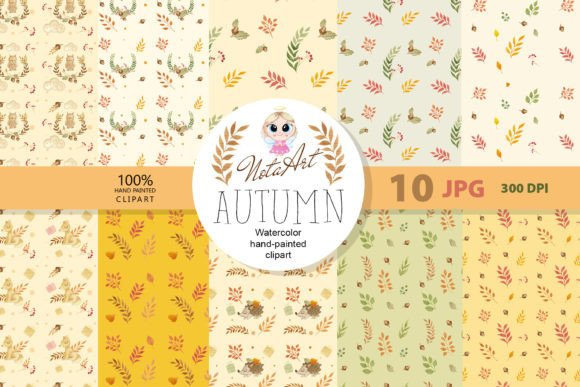 Download Cozy Fall Digital Papers, Autumn Leaves - Fall digital papers Collection