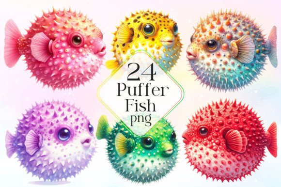 Download Watercolor Puffer Fish Clipart PNG - Fish clipart Collection