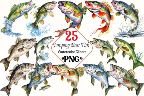 Download Jumping Bass Fish Clipart - Fish clipart Collection