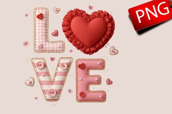 Download Cozy Lettering LOVE Valentine PNG - Premium Resources