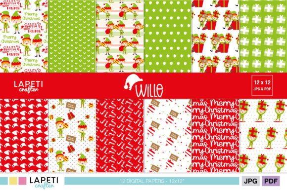 Download Christmas Elf Digital Scrapbooking Paper - Digital scrapbooking paper Collection