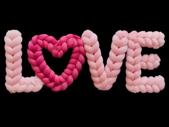 Download Latch Hook Yarn Love Valentine PNG. - Love valentine png Collection
