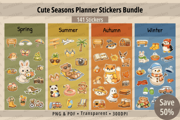 Download Cute Seasons Planner Stickers Bundle - Stickers Collection