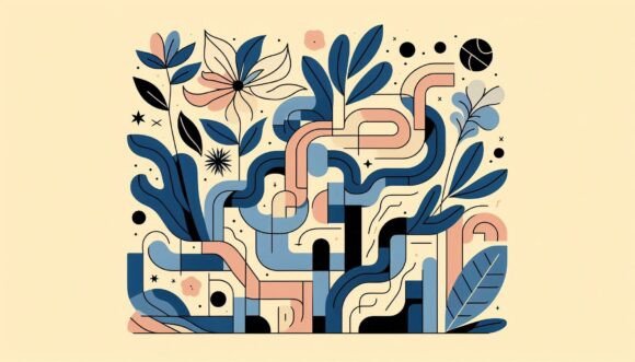 Download Botanical Maze in Floral Curves – Cubist - Botanical Collection