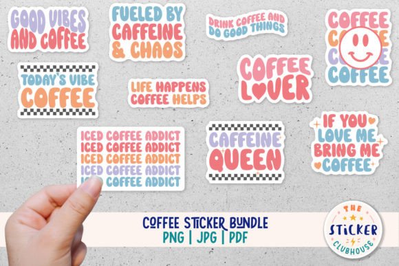 Download Retro Coffee Stickers, Funny Coffee - Stickers Collection