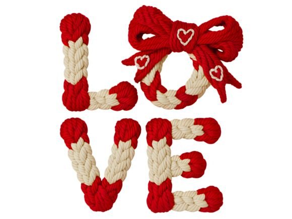 Download Latch Hook Yarn Love Valentine PNG. - Love valentine png Collection