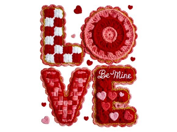 Download Faux Yarn Crochet Love Valentine PNG. - Premium Resources