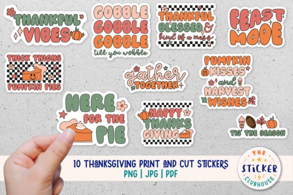 Download Retro Thanksgiving Stickers - Stickers Collection