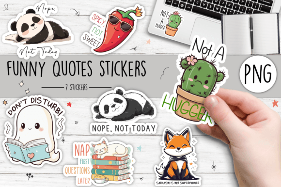 Download Funny Quotes Stickers Set SVG - Stickers Collection