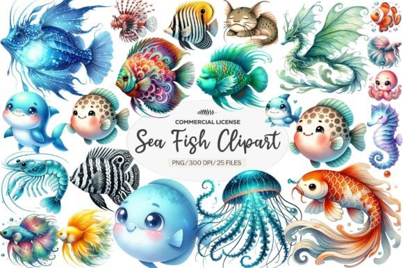 Download Watercolor Sea Fish Clipart - Fish clipart Collection
