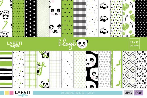 Download Panda Digital Scrapbooking Paper for Kid - Digital scrapbooking paper Collection