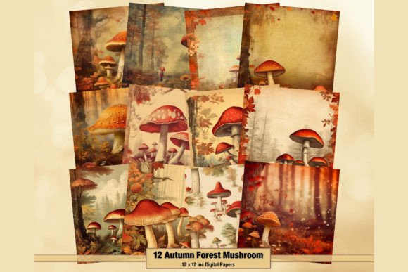 Download Forest Mushroom Fall Digital Papers - Fall digital papers Collection