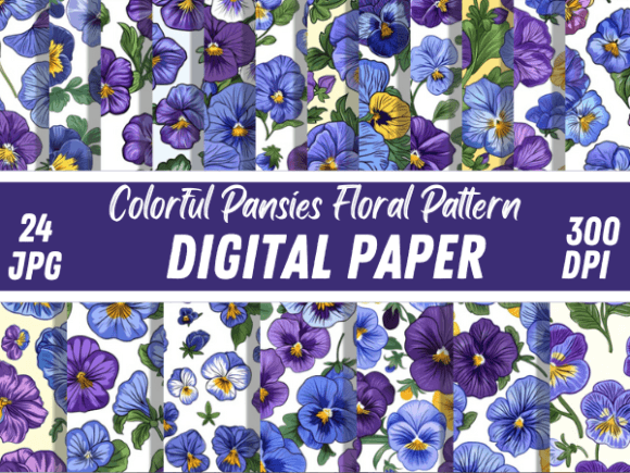 Download Pansies Floral Botanical Paper Pattern - Botanical Collection