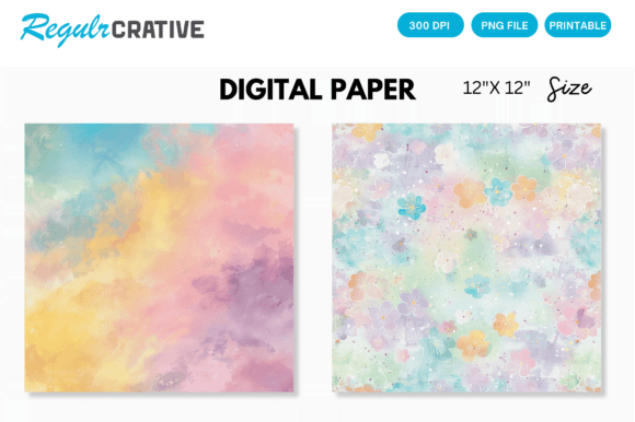 Download Rainbow Color Pastel Digital Paper Pack - Premium Resources