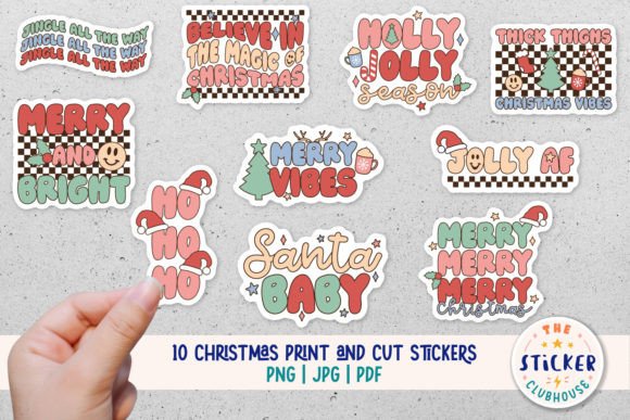Download Retro Christmas Stickers - Stickers Collection